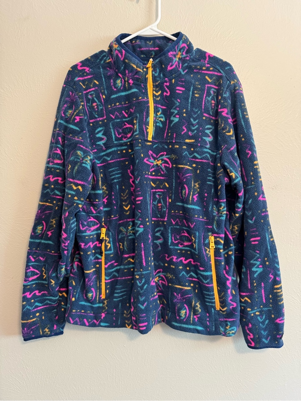 Chubbies Mens Retro Tropical Fleece Quarter Zip Pullover